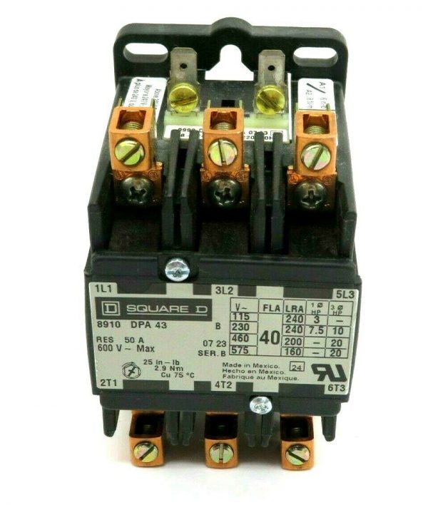 NEW SQUARE D 8910DPA43V09 CONTACTOR 600VAC 3 POLE SERIES B - Image 3