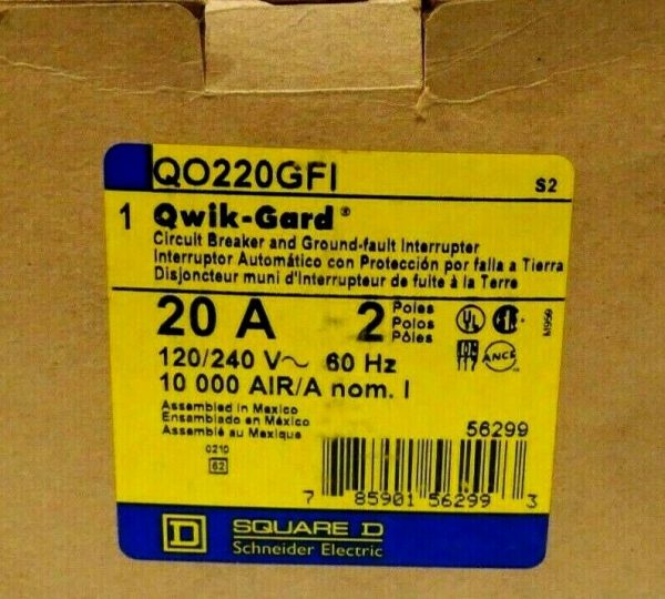 NEW SQUARE D QO220GFI CIRCUIT BREAKER S2 20A 2 POLE - Image 4