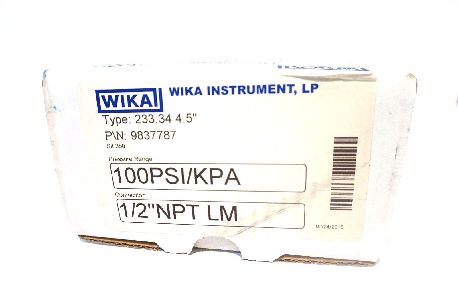NEW WIKA 9837787 PRESSURE GAUGE TYPE 233.34 4.5" - Image 3