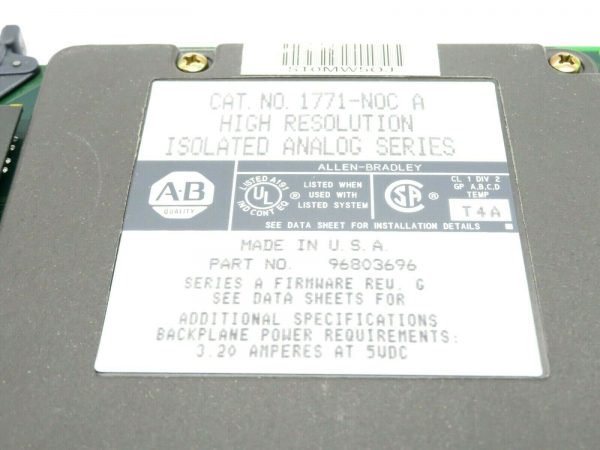 USED ALLEN BRADLEY 1771-NOC/A ISOLATED ANALOG SERIES A REV G 96132691 1771NOCA - Image 3