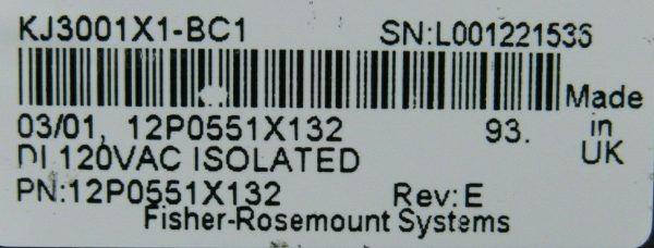 USED FISHER ROSEMOUNT DELTA V 12P0551X132 INPUT MODULE KJ3001X1-BC1 REV E - Image 5