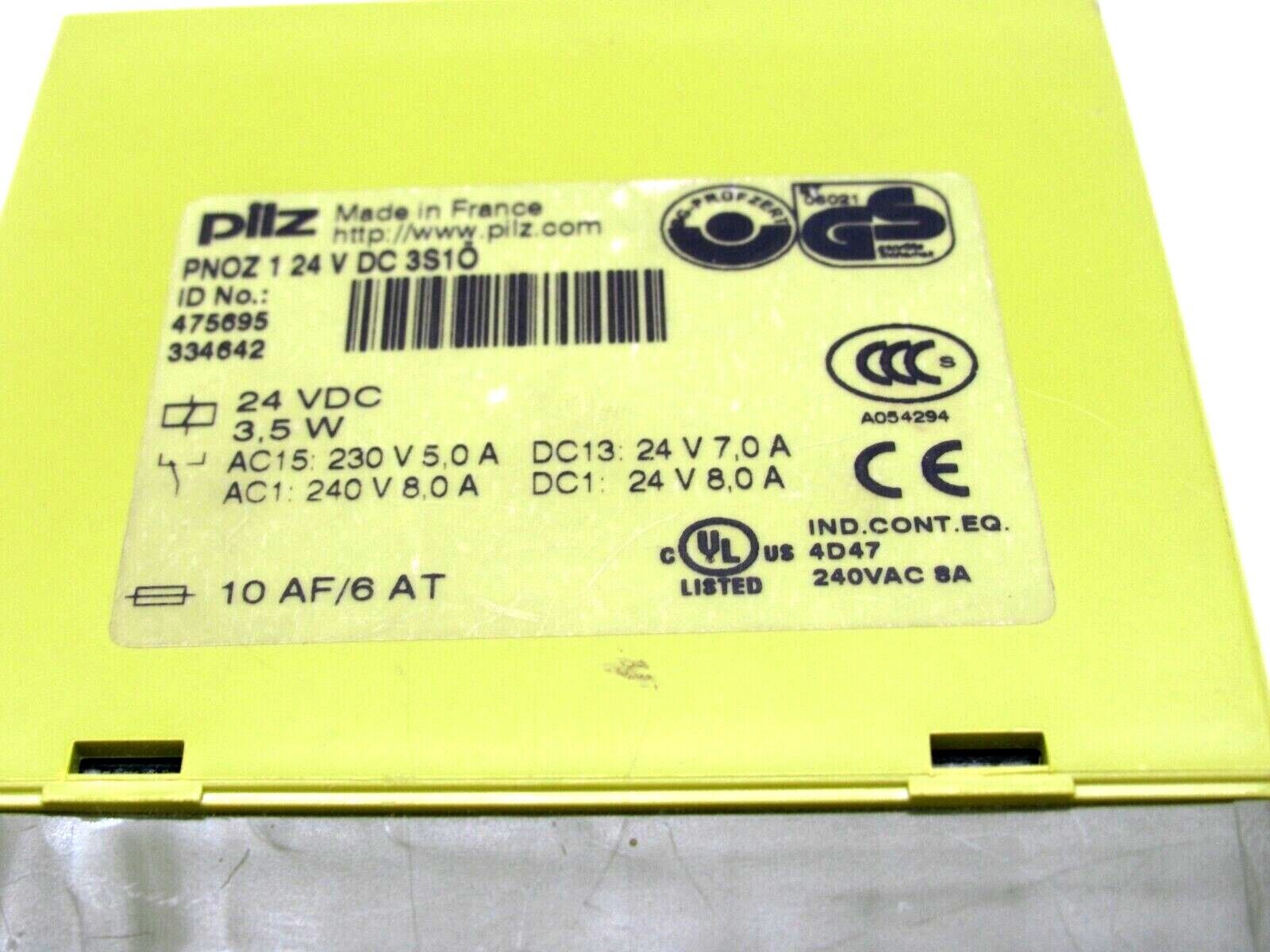 USED PILZ PNOZ-1-24VDC-3S10 SAFETY RELAY 475695 PNOZ124VDC3S10 - Image 3