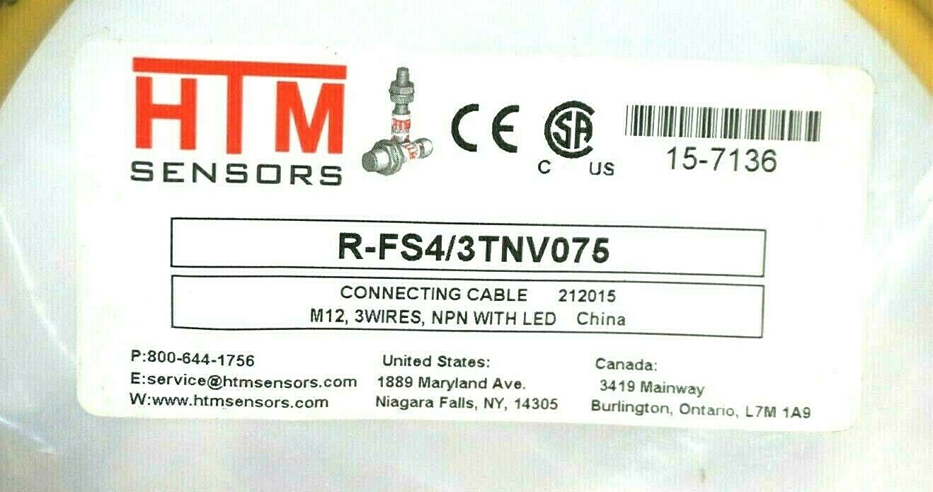 8 NEW HTM SENSORS R-FS4/3TNV075 CONNECTING CABLES RFS43TNV075 - SB ...