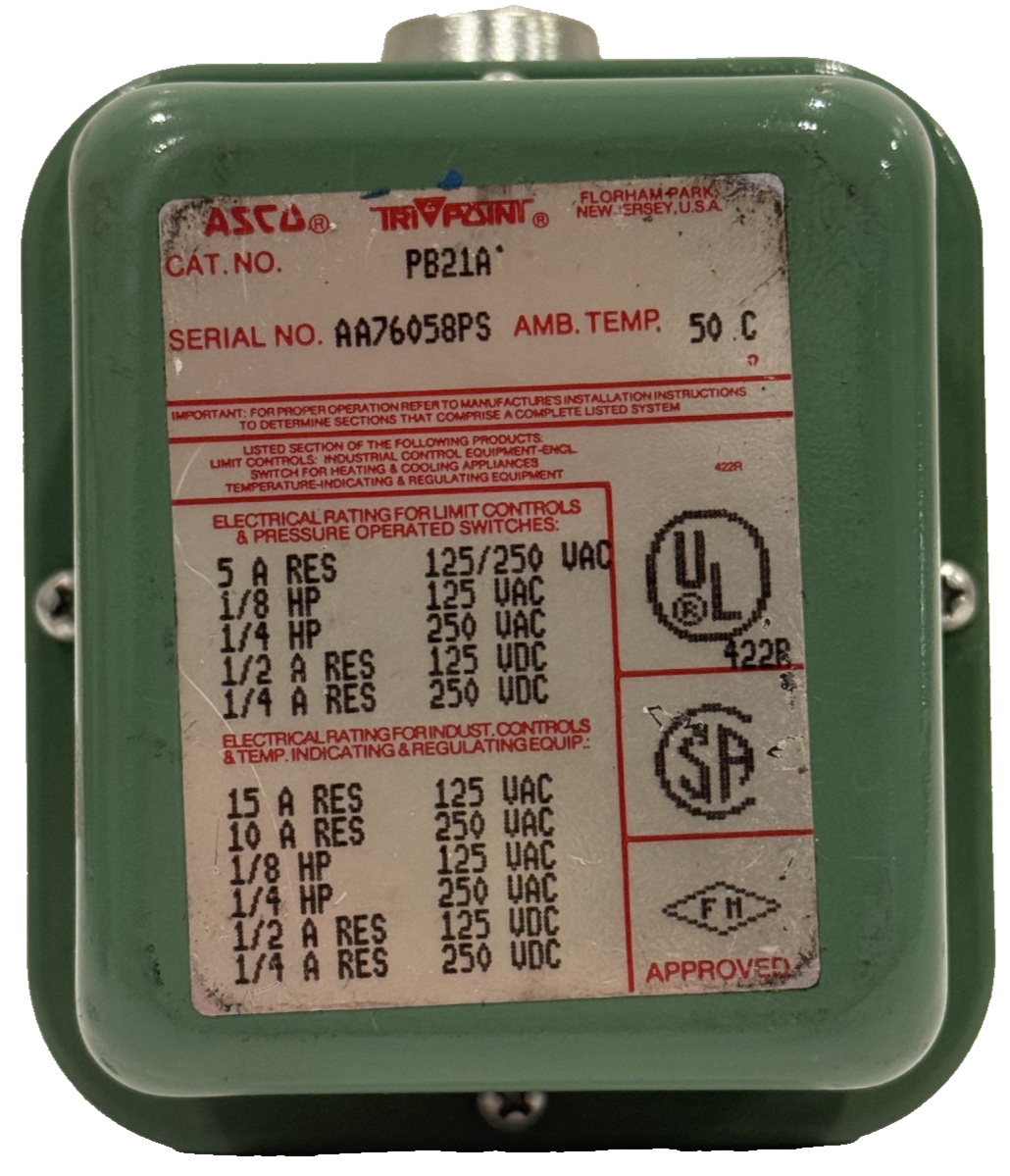 NEW ASCO RD20A11 PRESSURE TRANSDUCER W/ PB21A PRESSURE SWITCH - Image 7