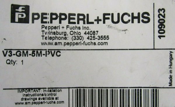NEW LOT OF 2 PEPPERL+FUCHS V3-GM-5M-PVC CORDSET V3GM5MPVC - Image 3