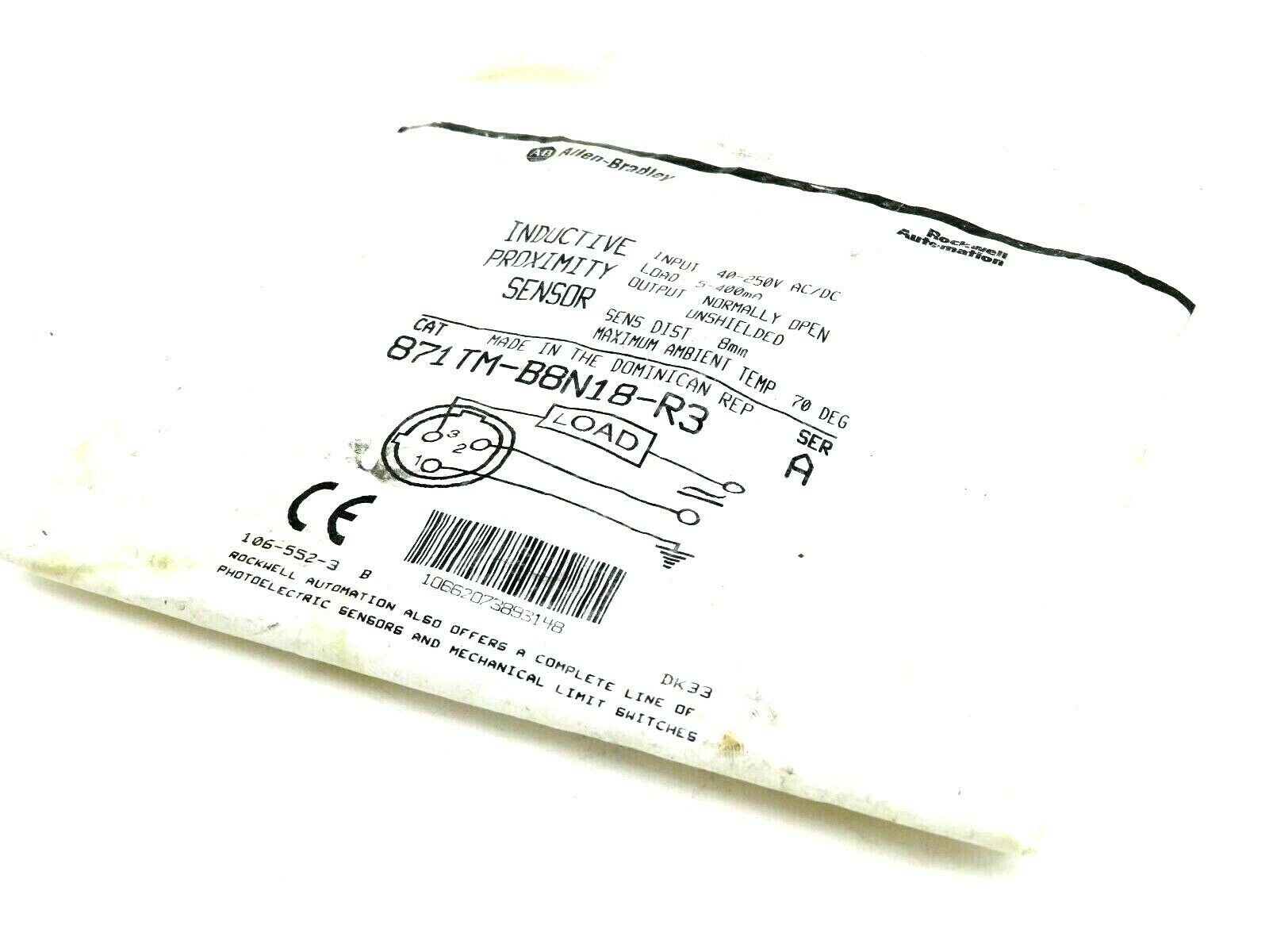 NEW SEALED ALLEN BRADLEY 871TM-B8N18-R3PROXIMITY SENSOR 871TMB8N18R3