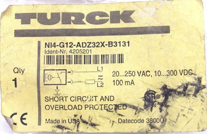 NEW TURCK NI4-G12-ADZ32X-B3131 SWITCH 250VAC 300VDC 100MA NI4G12ADZ32XB3131 - Image 3