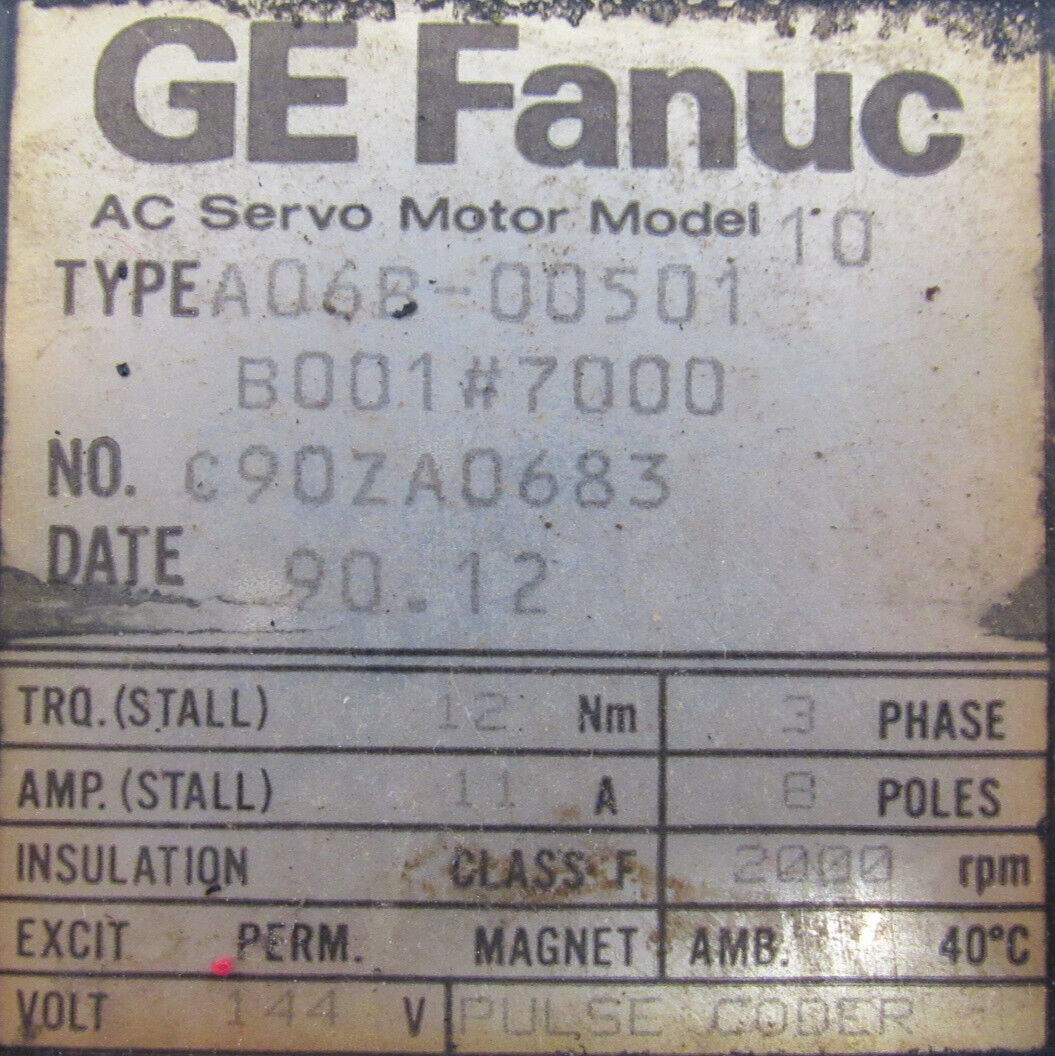 REFURBISHED FANUC A06B-00501-B001#7000 SERVO MOTOR A06B0501B0017000 - Image 4