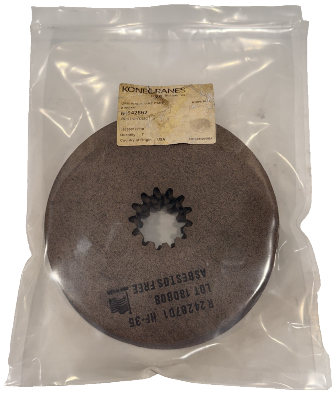 LOT OF 5 NEW KONECRANES R24287D1 HF-35 BRAKE PAD FRICTION DISCS ASBESTOS-FREE - Image 6