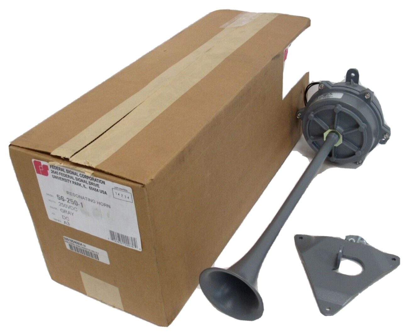 NEW FEDERAL SIGNAL 56-250-1 RESONATING HORN 250VDC GRAY 562501