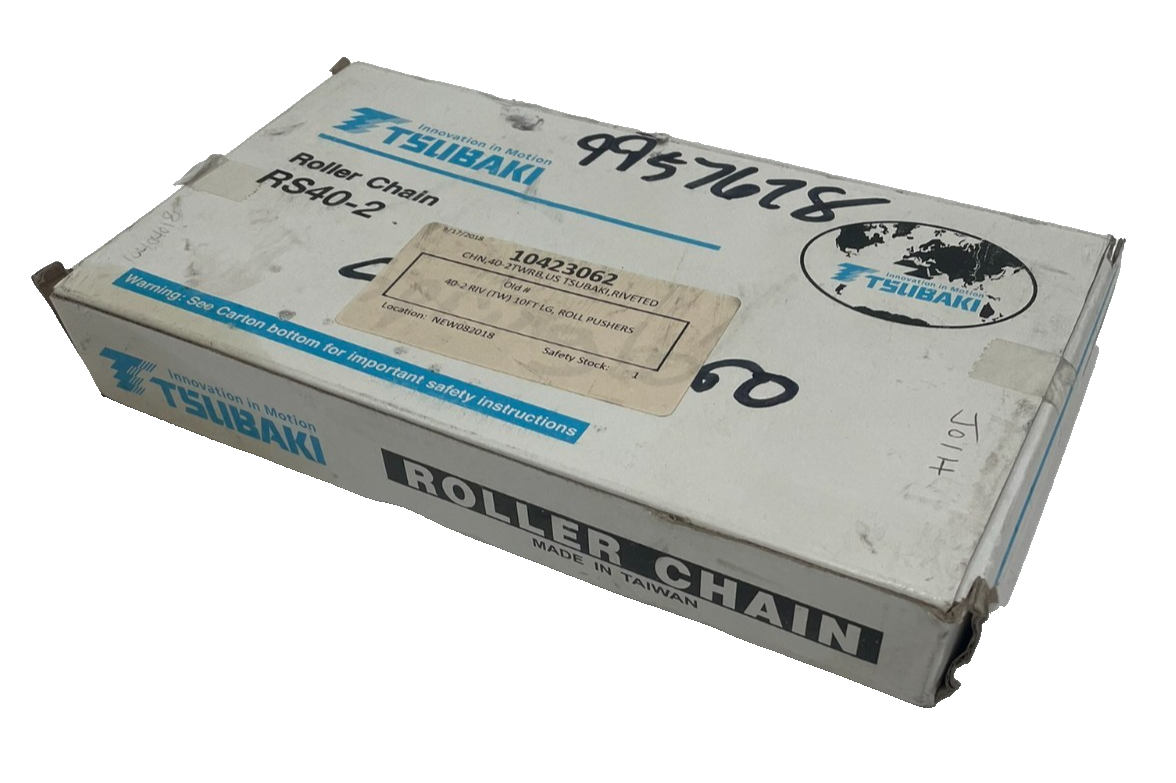 NEW TSUBAKI RS40-2 ROLLER CHAIN RIVETED 10FT 240 LINKS RS402