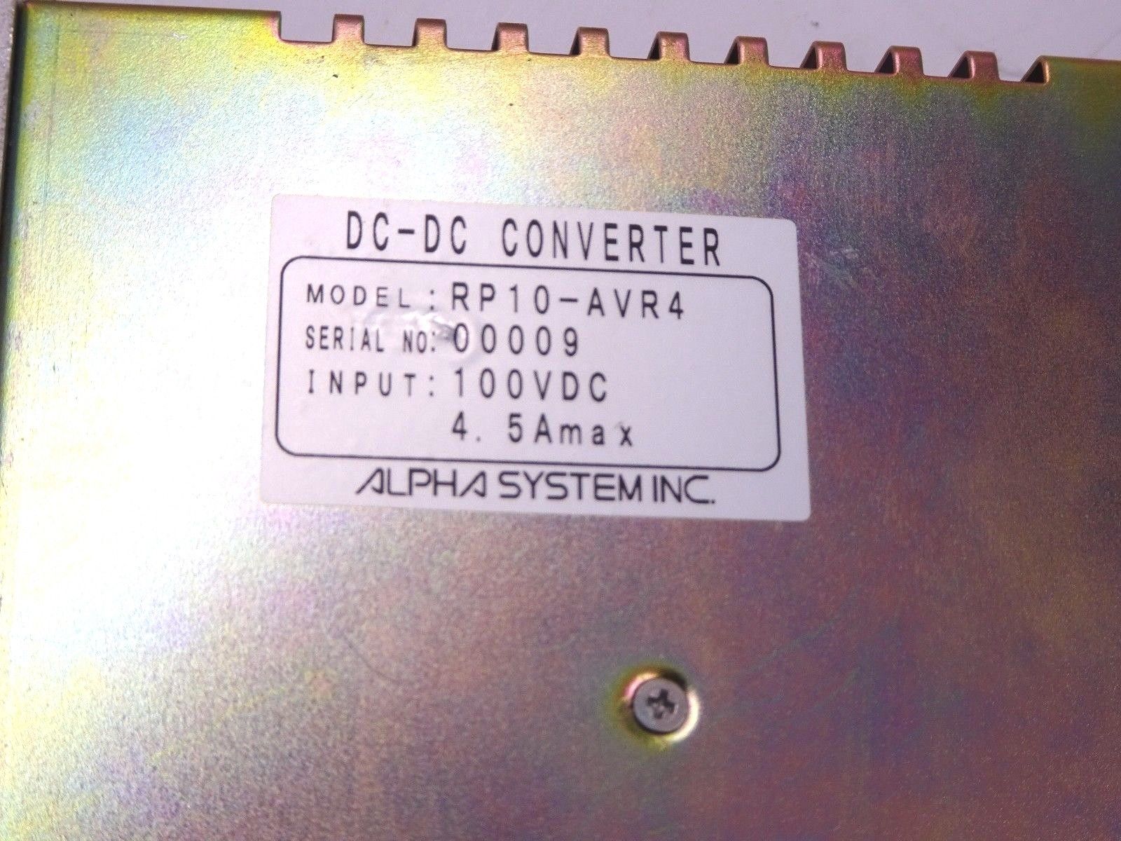 USED ALPHA SYSTEM RP10-AVR4 DC-DC CONVERTER RP10AVR4 - SB Industrial ...