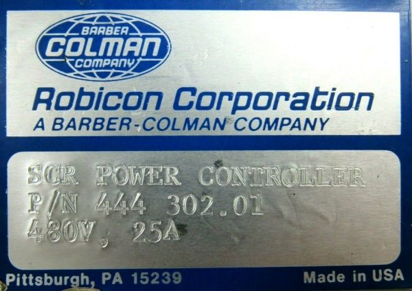 USED BARBER COLMAN 444-302.01 SCR POWER CONTROLLER 480V 25A 44430201 - Image 5