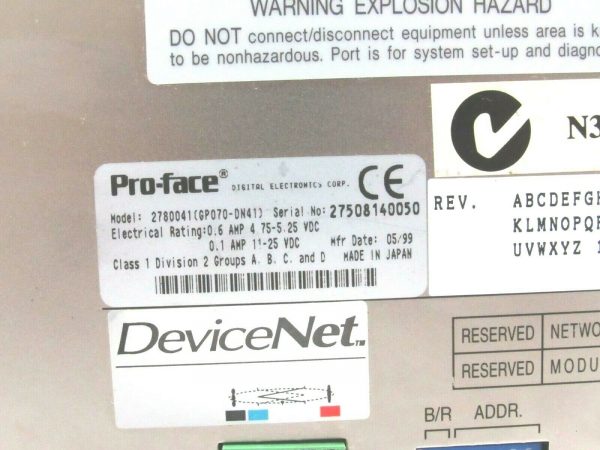 USED PRO FACE 2780027-02 GP577R-TC41-24VP OPERATOR INTERFACE 278002702 - Image 7