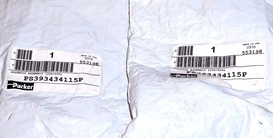 2 NEW SEALED PARKER PS393434115P SOLENOID ASSEMBLY