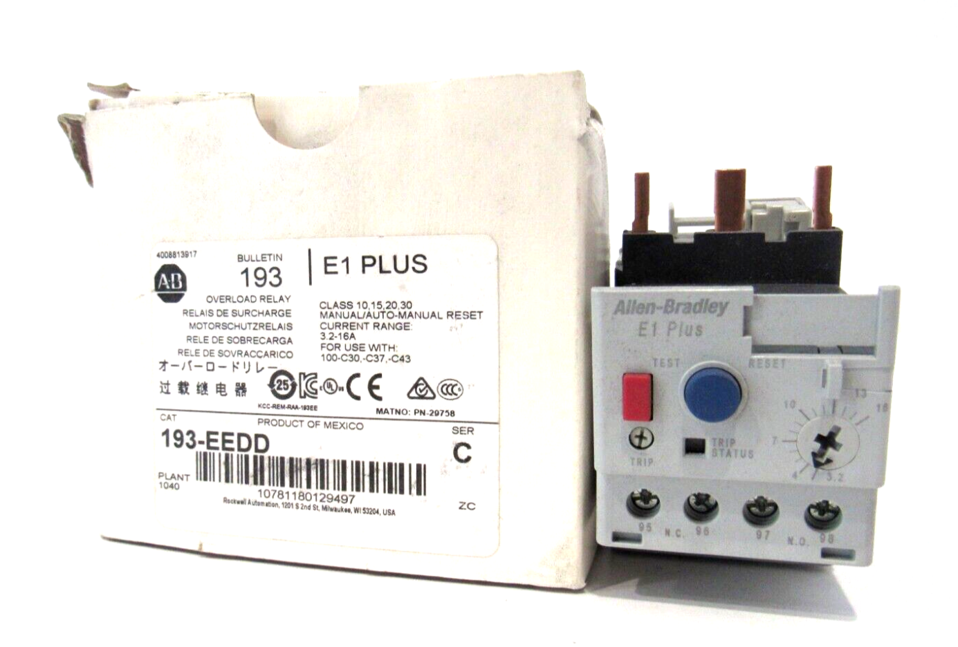 ALLEN BRADLEY 193-EEDD OVERLOAD RELAY SER.C 193EEDD NEW SURPLUS - SB ...