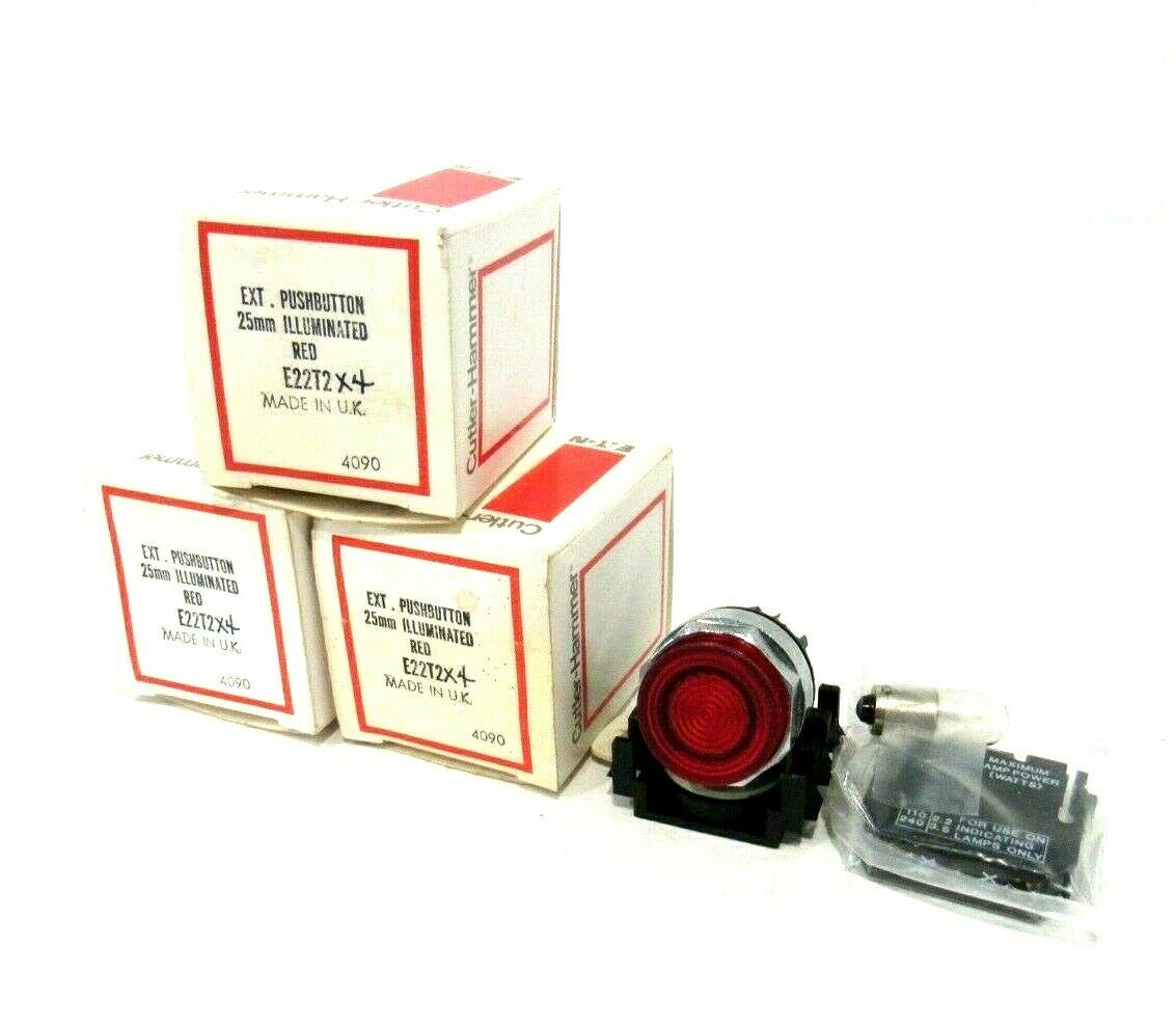 LOT OF 3 NEW CUTLER HAMMER E22T2X4 PUSHBUTTON