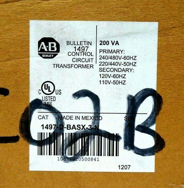 NEW ALLEN BRADLEY 1497-D-BASX-3-N CONTROL CIRCUIT TRANSFORMER 1497DBASX3N - Image 4