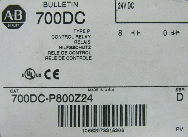 NEW ALLEN BRADLEY 700DC-P800Z24 RELAY SER D 700DCP800Z24 - Image 5