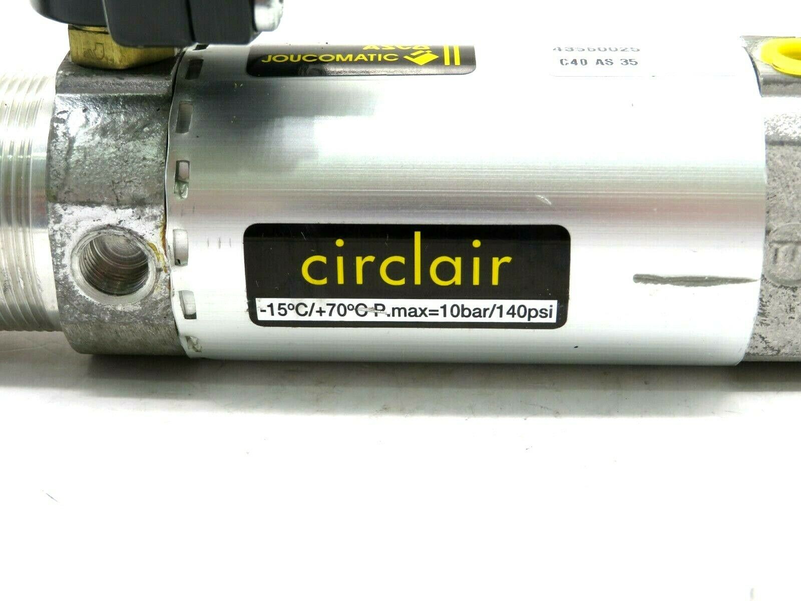 NEW ASCO 43560025 AIR CYLINDER WITH 34600136 VALVE QUICK EXHAUST SB