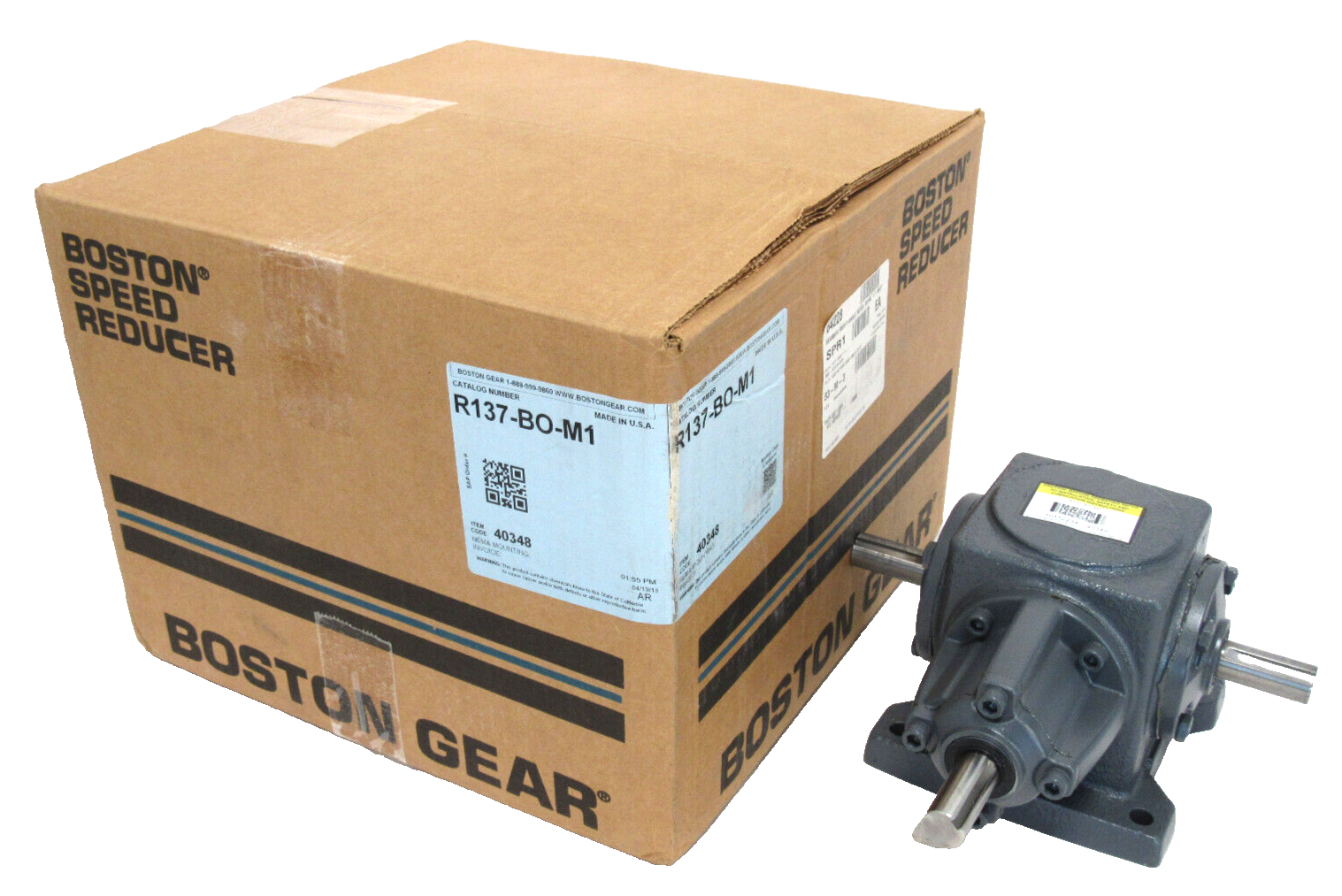NEW BOSTON GEAR R137-BO-M1 GEAR RATIO SPIRAL BEVEL GEARBOX 1:1 R137BOM1