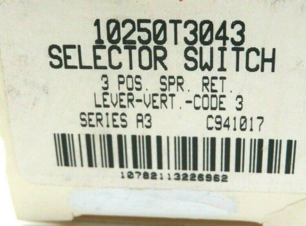 NEW CUTLER HAMMER 10250T3043 SELECTOR SWITCH 3 POSITION - Image 3