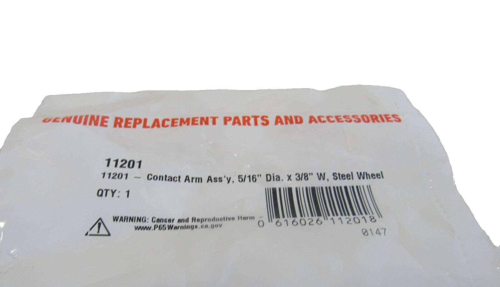 NEW DYNABRADE 11201 CONTACT ARM 5/16" DIA. X 3/8 W, STEEL WHEEL - Image 3