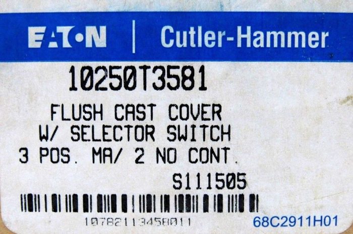 NEW EATON 10250T3581 SELECTOR SWITCH AND COVER - Image 5