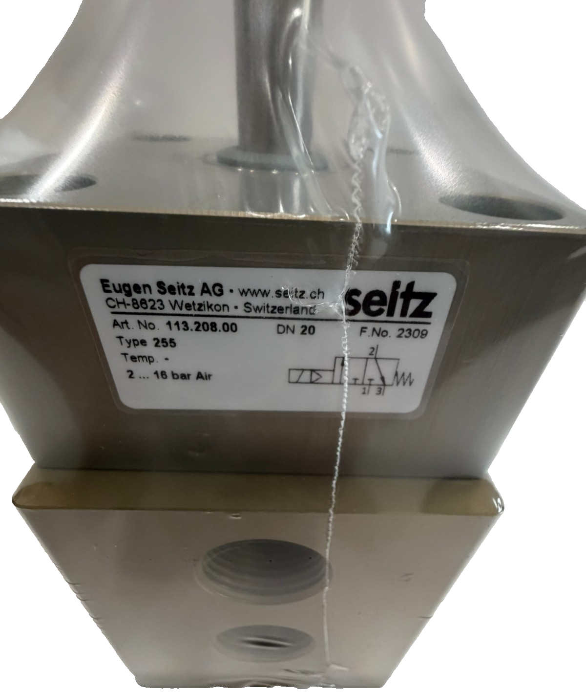 NEW EUGEN SEITZ AG 113.208.00 PNEUMATIC VALVE TYPE 255 DN 20 2-16 BAR 11320800 - Image 5
