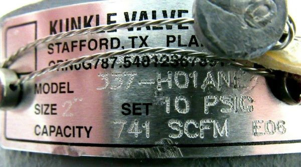 NEW KUNKLE VALVE 337-H01ANE RELIEF VALVE 2" 10PSI 337H01ANE - Image 5