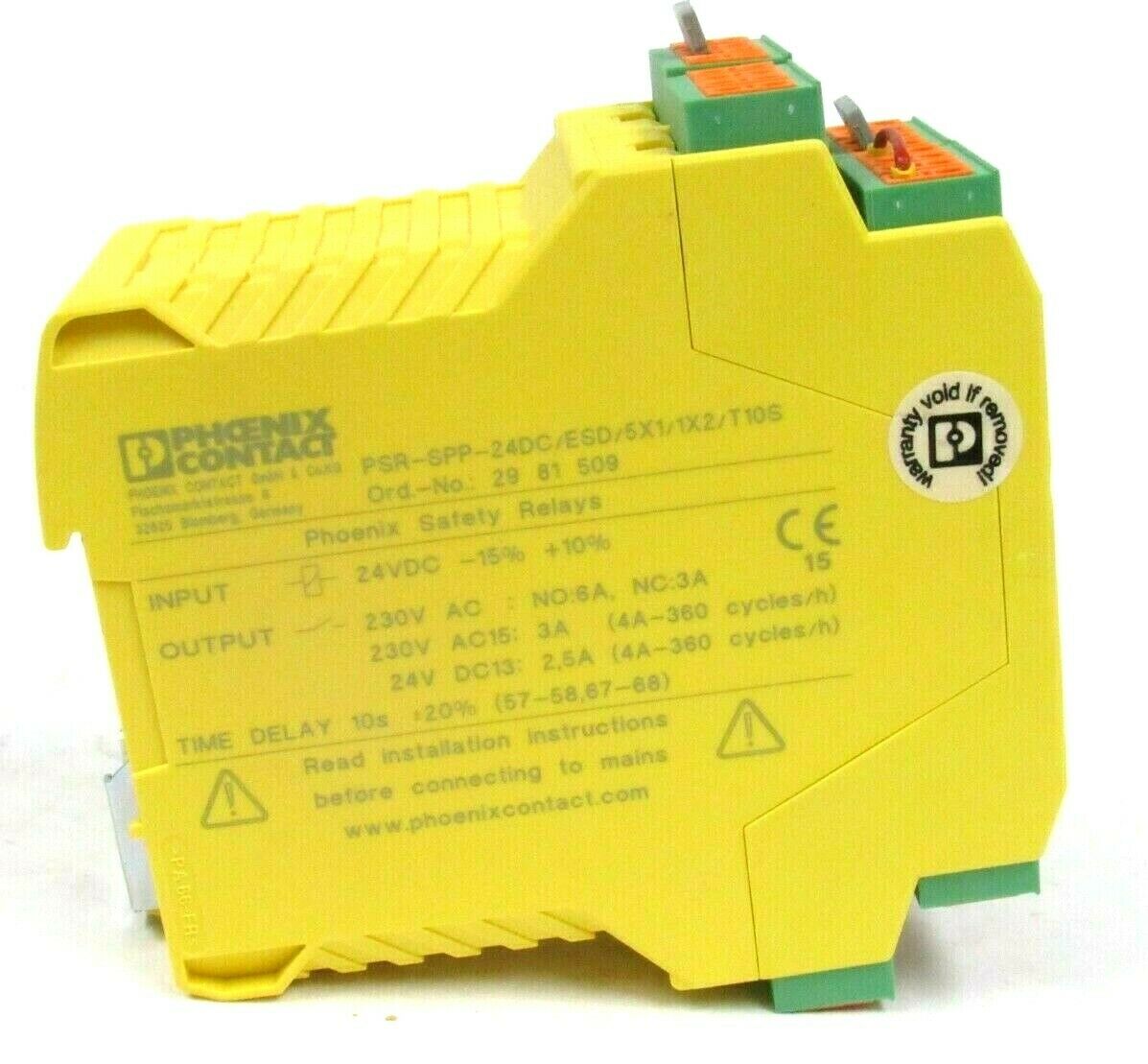 NEW PHOENIX CONTACT 29-81-509 SAFETY RELAY 2981509 - Image 5