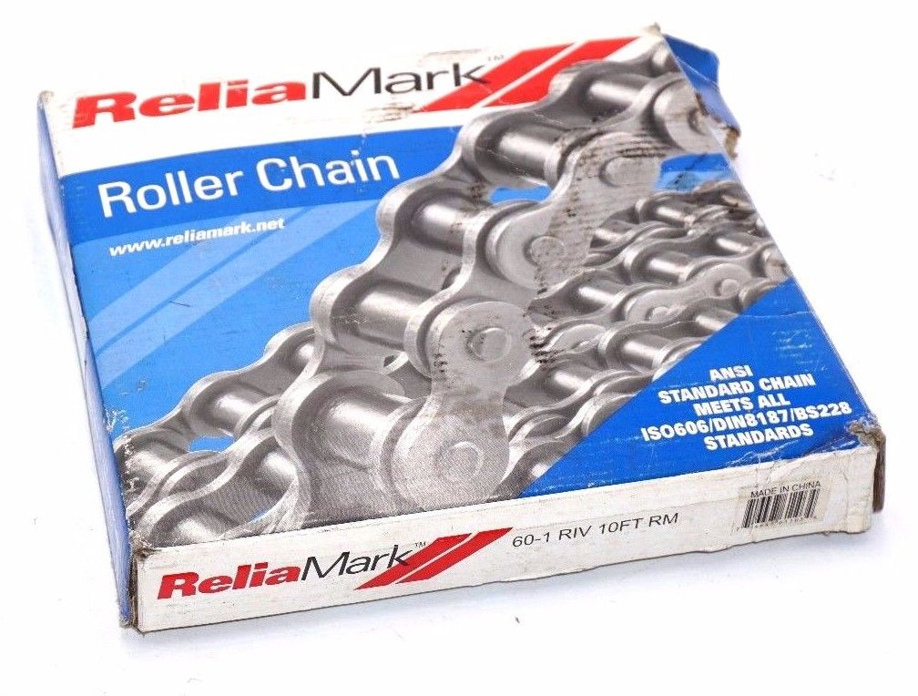 NEW RELIAMARK 60-1 RIV 10FT RM ROLLER CHAIN 601RIV