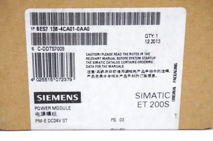 NEW SEALED SIEMENS 6ES7-138-4CA01-0AA0 POWER MODULE 6ES71384CA010AA0 - Image 3