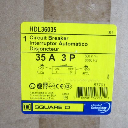 NEW SQUARE D HDL36035 MOLDED CASE CIRCUIT BREAKER