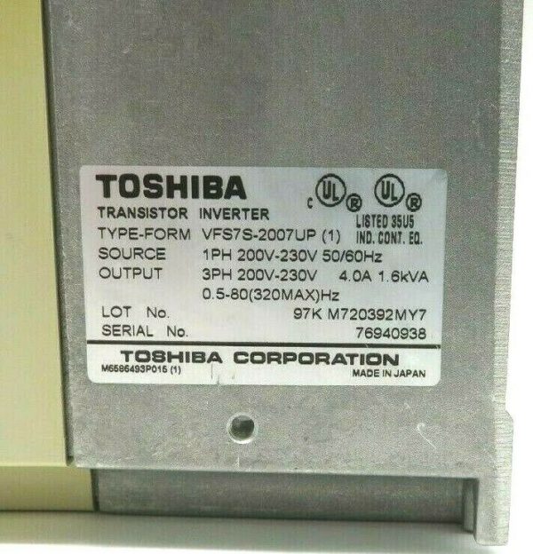 NEW TOSHIBA VFS7S-2007UP TRANSISTOR INVERTER VF-S7 VFS7S2007UP - Image 4