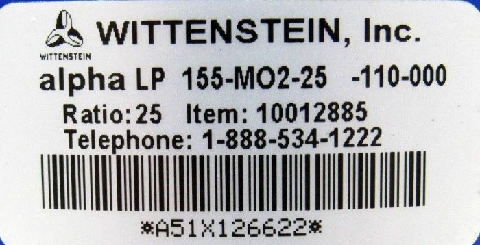 NEW WITTENSTEIN ALPHA LP155-MO2-25-110-000 GEAR REDUCER LP155MO225110000 - Image 5