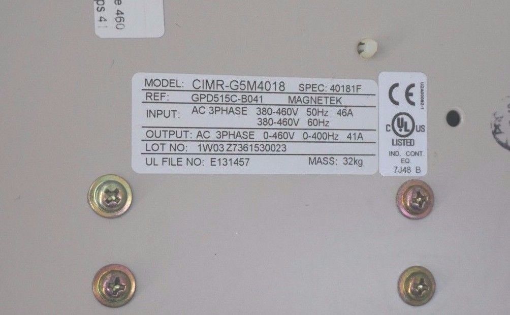NEW YASKAWA CIMR-G5M40181F DRIVE 30HP, GPD515C-B041 , 4041-AFG+ - Image 4
