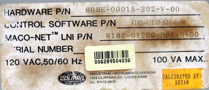 USED BARBER COLMAN 80BE-00015-202-V-00 MACO 8000 MODULE 80BE00015202V00 - Image 5