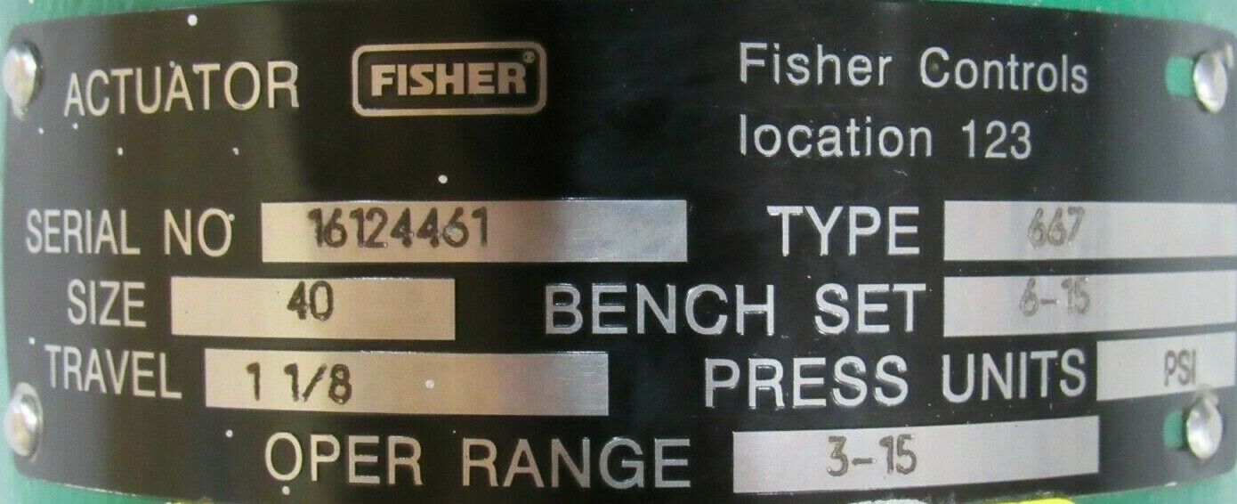 USED FISHER CONTROLS 667 ACTUATOR VALVE SIZE 40 TYPE EZSIZE 2 BODY - Image 7