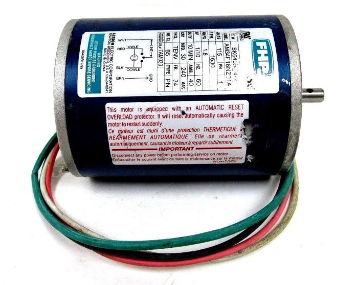 USED LEESON ELECTRIC SK6405-14-2 MOTOR AM34F16NZ01A SK6405142 1/10 HP 115V - Image 4