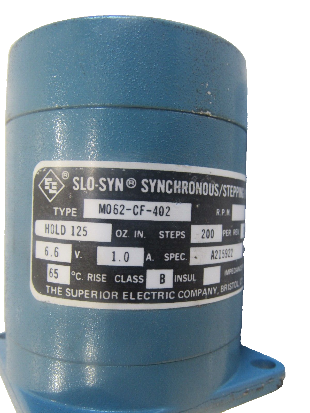 USED SUPERIOR ELECTRIC COMPANY M062-CF-402 SYNCHRONOUS/STEPPING MOTOR ...