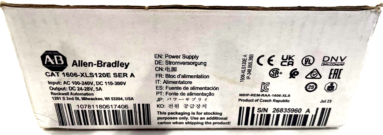 ALLEN BRADLEY 1606-XLS120E POWER SUPPLY SER. A 1606XLS120E NEW, SURPLUS - Image 5