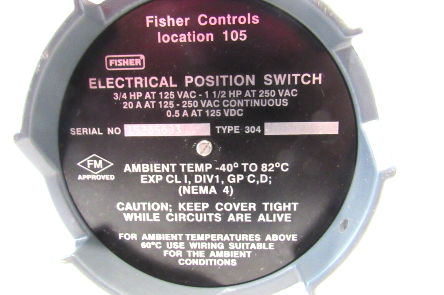 NEW FISHER CONTROLS TYPE 304 ELECTRICAL POSITION SWITCH - SB Industrial ...