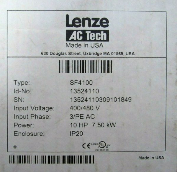 NEW LENZE SF4100 INVERTER DRIVE 400/480V 10HP - Image 6