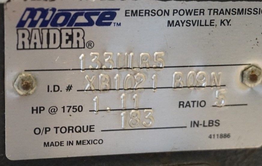 NEW MORSE RAIDER 133ULR5 WORM GEAR REDUCER 1750 HP, RATIO 5, TORQUE 183 - Image 3