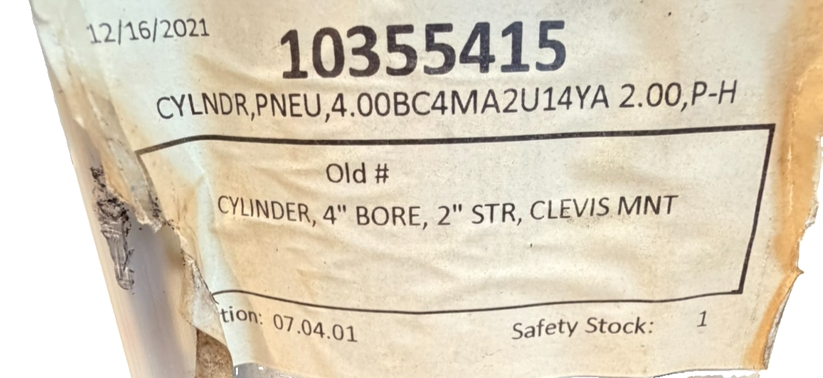 NEW PARKER HANNIFIN 4.00BC4MA2U14YA02.00 PNEUMATIC CYLINDER 4" BORE - Image 6
