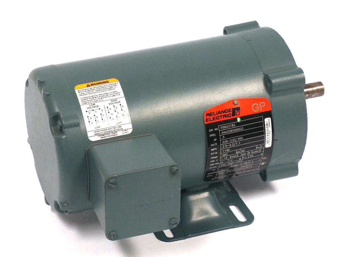NEW RELIANCE ELECTRIC P56X3182 MOTOR .5HP, 208-230/460V, 34K008X696G3