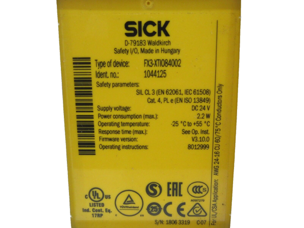 Produktbild von Sick FX3-XTIO84002 – I/O-Modul Für Automatisierungstechnik – Original Neu, Made In Germany