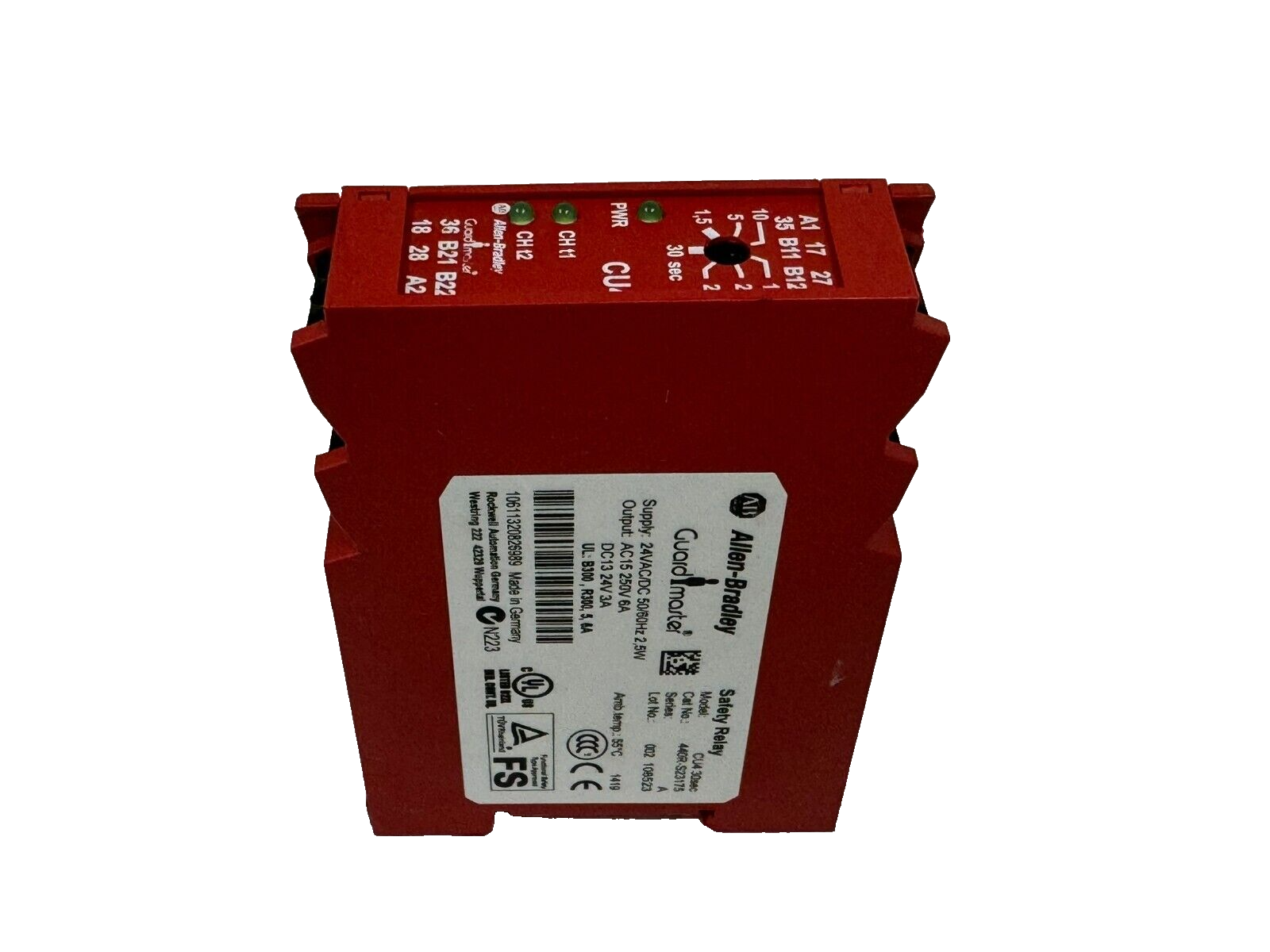 USED ALLEN BRADLEY 440R-S23175 SAFETY RELAY CU4-30sec 24VAC/DC 50/60HZ - Image 3