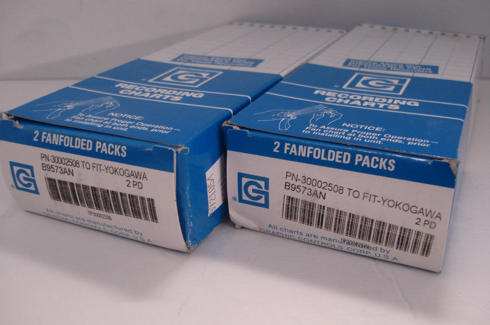 2 NEW GRAPHICS CONTROLS 30002508 2 FANFOLDED PACKS TO FIT YOKOGAWA B9573AN